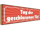 Vianmo Insegna In Legno 10X27 Cm Tag Der Geschlossenen TüR