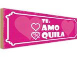 Vianmo Insegna In Legno 10X27 Cm Te: Herz Amo Quila