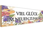 Vianmo Insegna In Legno 10X27 Cm Viel GlüCk Im Neuen Zuhause