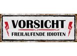 Vianmo Insegna In Legno 10X27 Cm Vorsicht Freilaufende Idioten