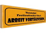 Vianmo Insegna In Legno 10X27 Cm Vorsicht Freilaufebder Chef