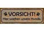 Vianmo Insegna In Legno 10X27 Cm Vorsicht Hier Wachen Hunde