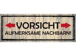 Vianmo Insegna In Legno 10X27 Cm Vorsicht Aufmerksame Nachbarn