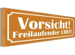 Vianmo Insegna In Legno 10X27 Cm Vorsicht Freilaufender Chef