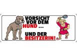 Vianmo Insegna In Legno 10X27 Cm Vorsicht Vor Hund & Der Besitzerin