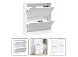 The Living Store Scarpiera Bianca 80X21X87,5 Cm Materiale In Legno