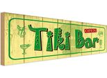 Vianmo Insegna In Legno 10X27 Cm Tiki Bar Open Alkohol