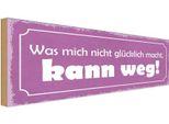 Vianmo Insegna In Legno 10X27 Cm Was Nicht GlüCklich Macht Weg