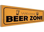 Vianmo Insegna In Legno 10X27 Cm Welcome Beer Zone