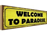 Vianmo Insegna In Legno 10X27 Cm Welcome To Paradise