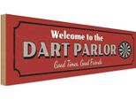 Vianmo Insegna In Legno 10X27 Cm Welcome To The Dart Parlor