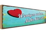 Vianmo Insegna In Legno 10X27 Cm Weniger Reden Mehr KüSsen Herz