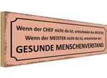 Vianmo Insegna In Legno 10X27 Cm Wenn Der Chef Nicht Da Meister