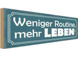 Vianmo Insegna In Legno 10X27 Cm Weniger Routine Mehr Leben
