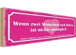 Vianmo Insegna In Legno 10X27 Cm Wenn Zwei Menschen Sich Lieben