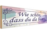 Vianmo Insegna In Legno 10X27 Cm Wie SchöN Dass Du Da Bist