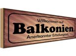 Vianmo Insegna In Legno 10X27 Cm Willkommen Auf Balkonien