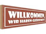 Vianmo Insegna In Legno 10X27 Cm Wilkommen Wir Haben GeöFfnet