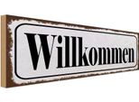 Vianmo Insegna In Legno 10X27 Cm Willkommen