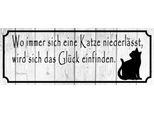 Vianmo Insegna In Legno 10X27 Cm Wo Katze NiederläSst Wird GlüCk