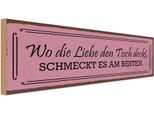 Vianmo Insegna In Legno 10X27 Cm Wo Die Liebe Den Tisch Deckt