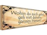 Vianmo Insegna In Legno 10X27 Cm Wohin Du Gehst Geh Mit Herzen