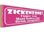 Vianmo Insegna In Legno 10X27 Cm Zickenzone Finger Weg Maul