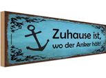 Vianmo Insegna In Legno 10X27 Cm Zuhause Ist Wo Der Anker HäLt