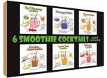 Vianmo Insegna In Legno 30X40 Cm 6 Smoothie Cocktails Recipes