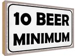 Vianmo Insegna In Legno 30X40 Cm 10 Beer Minimum Bier Alkohol
