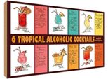 Vianmo Insegna In Legno 30X40 Cm 6 Tropical Cocktails Recipes