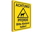 Vianmo Insegna In Legno 40X30 Cm Achtung Pferde Abstand Halten