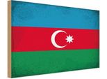 Vianmo Insegna In Legno 30X40 Cm Bandiera Aserbaidschan Azerbaijan