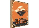 Vianmo Insegna In Legno 40X30 Cm Auto My Garage My Rules