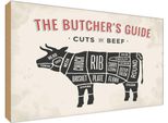 Vianmo Insegna In Legno 30X40 Cm Beef Cuts Fleisch Metzgerei