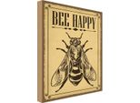Vianmo Insegna In Legno 40X30 Cm Bee Happy Biene Honig Imkerei