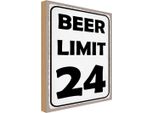 Vianmo Insegna In Legno 40X30 Cm Beer Limit 24 Bier Alkohol