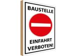 Vianmo Insegna In Legno 40X30 Cm Baustelle Einfahrt Verboten
