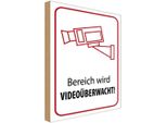 Vianmo Insegna In Legno 40X30 Cm Bereich Wird VideoüBerwacht