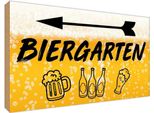 Vianmo Insegna In Legno 30X40 Cm Biergarten Links Bier