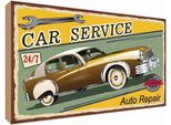 Vianmo Insegna In Legno 30X40 Cm Car Service 24/7 Auto Repair
