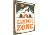 Vianmo Insegna In Legno 40X30 Cm Camping Zone Outdoor