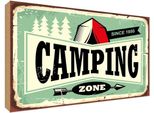 Vianmo Insegna In Legno 30X40 Cm Camping Zone Outdoor Abenteuer
