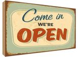 Vianmo Insegna In Legno 30X40 Cm Come In We`Re Open