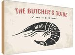 Vianmo Insegna In Legno 30X40 Cm Cuts Of Shrimp Fisch