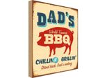 Vianmo Insegna In Legno 40X30 Cm Dad`S World Famous Bbq Grillin