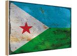 Vianmo Insegna In Legno 30X40 Cm Bandiera Dschibuti Flag Djibouti