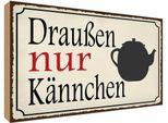 Vianmo Insegna In Legno 30X40 Cm DraußEn Nur KäNnchen Kaffee