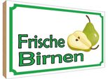 Vianmo Insegna In Legno 30X40 Cm Frische Birnen Hofladen