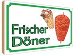 Vianmo Insegna In Legno 30X40 Cm Frischer DöNer Restaurant